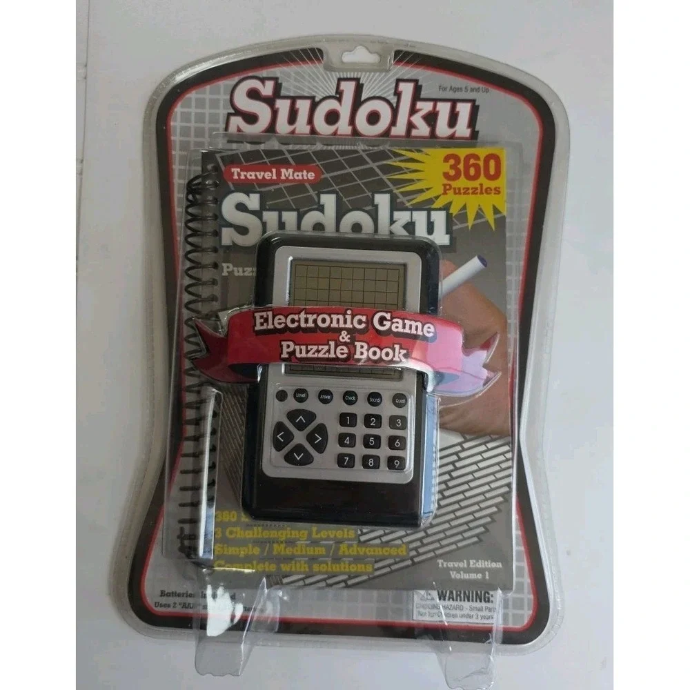 SUDOKU Pocket Electronic Game Puzzle Book Travel Edition‎ 360 Puzzles NEW SEALED